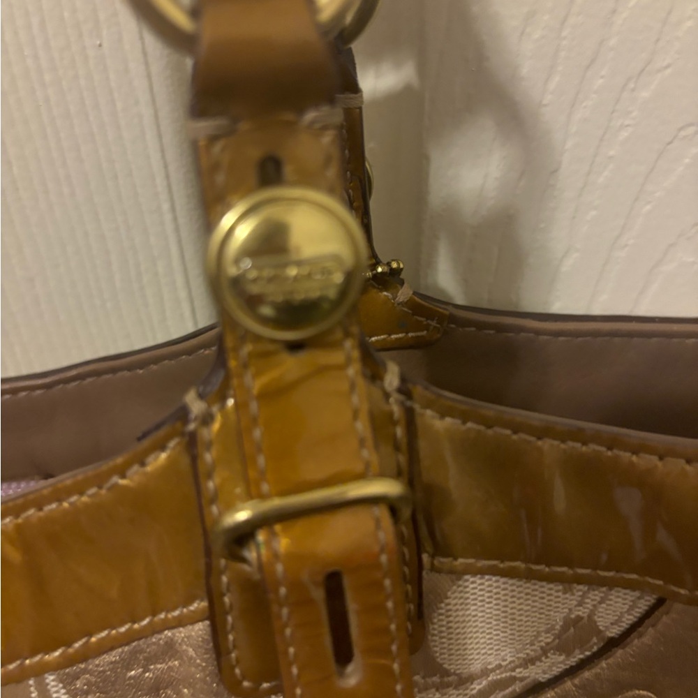Coach Brown and Silver Signature Tote - Picture 9 of 12